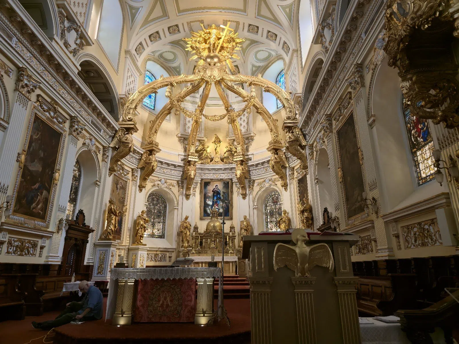 Inside Notre-Dame de Québec's gilded nave and Holy Door